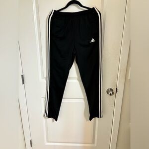 Adidas jogger pants white on black. 1/4 zip leg.